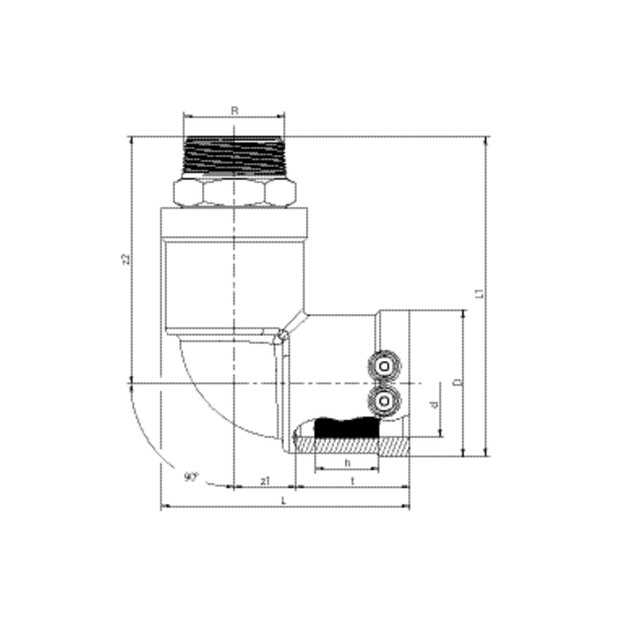 Электрическая муфта с латунной резьбой FRIATEC 32 x 1"" наружная, PN16