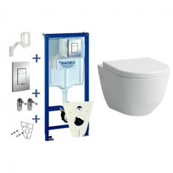 GROHE Rapid SL 5 in 1 concealed toilet frame + Laufen Pro New wall-hung toilet with lid