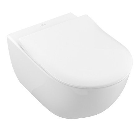 Подвесной унитаз VILLEROY & BOCH Subway 2.0 Direct Flush WC с крышкой SlimSeat из Star White Ceramic Plus, White Alps