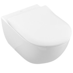 Hanging toilet VILLEROY & BOCH Subway 2.0 Direct Flush WC with SlimSeat lid, White Alpin, 5614R201