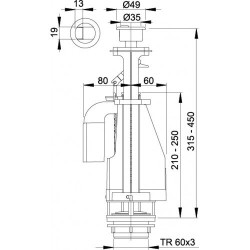 Double water flush WC mechanism ALCA PLAST