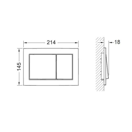TECEprofil Base (3 in 1) universal concealed toilet (WC) frame set, Base white button