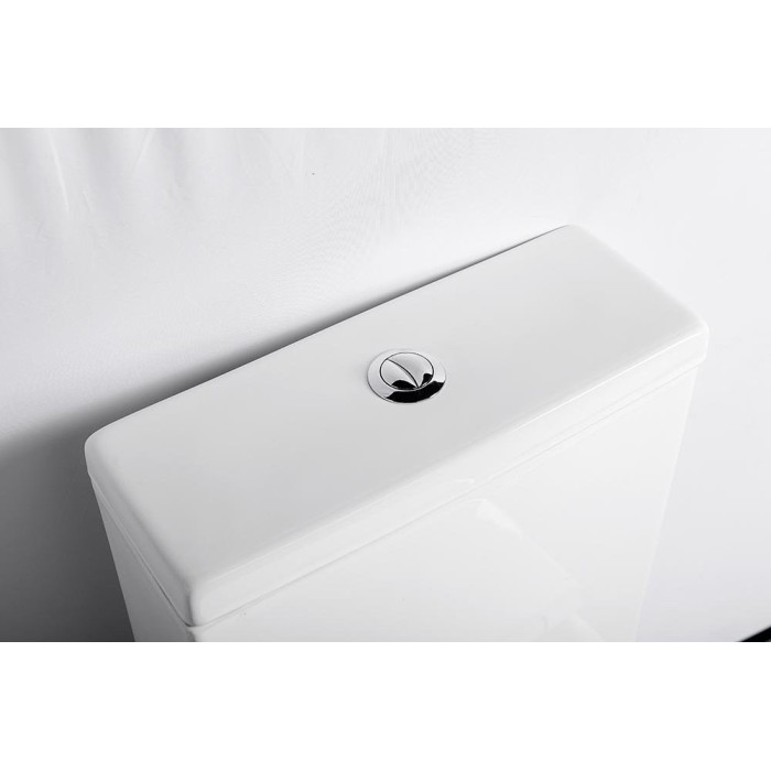 The freestanding unit SAPHO Paco Rimless with a SLIM slow-closing lid