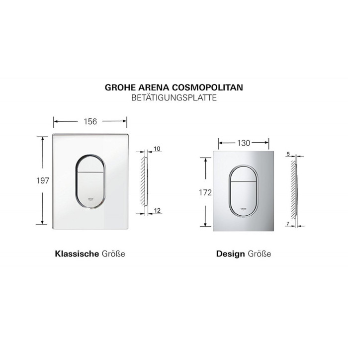 GROHE Arena Cosmopolitan toilet flush button, chrome