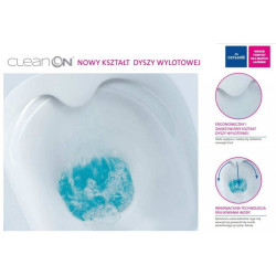 Pakabināms WC pods CERSANIT City Oval ar Rimless tehnoloģiju un plānu lēni aizveramu vāku