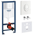Potinkinis tualeta rāmis GROHE Rapid SL 4 in 1 + piekārtais tualets VILLEROY & BOCH O.Novo ar soft-close vāku