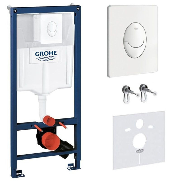 Potinkinis tualeta rāmis GROHE Rapid SL 4 in 1 + piekārtais tualets VILLEROY & BOCH O.Novo ar soft-close vāku