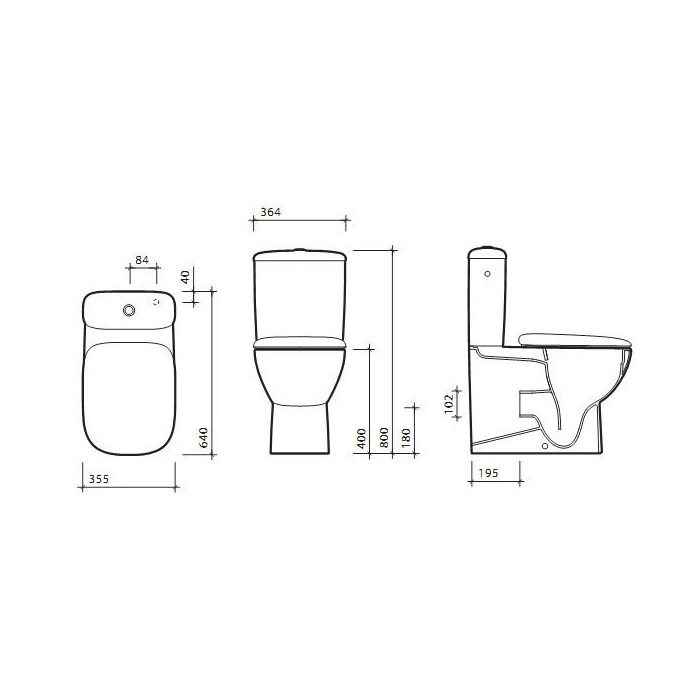 The KOLO Style Rimless toilet with a classic slow-closing lid, (from the exhibition)