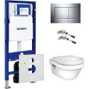 GUSTAVSBERG wall-mounted toilet hygienic flush from the Geberit 4 in 1 concealed frame set