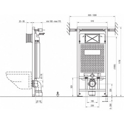 Potinkamais bidē rāmis ALCA PLAST 1200 mm