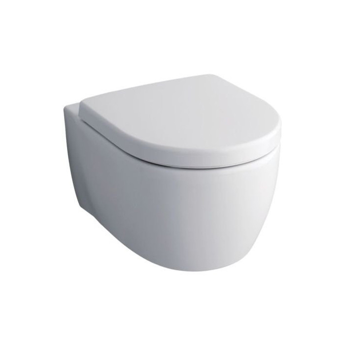 Hanging toilet with lid KERAMAG iCon with slow close lid