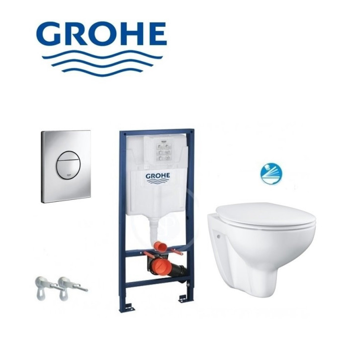 Potinkamais tualeta rāmis GROHE Rapid SL 4 in 1 + piekārtais tualets GROHE Bau ar soft-close vāku