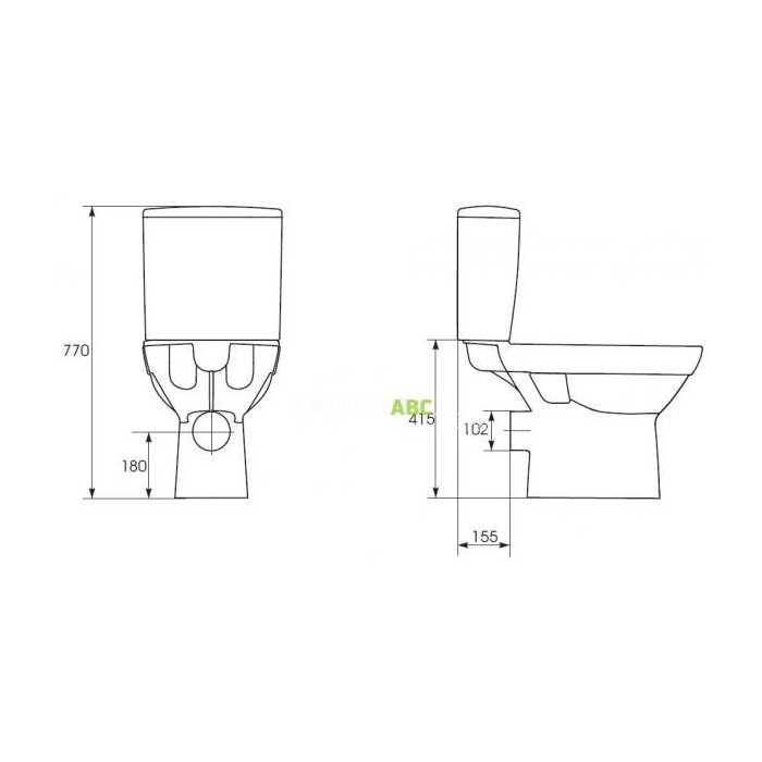 Устанавливаемый унитаз CERSANIT City Clean On с медленно опускающимся крышкой SLIM
