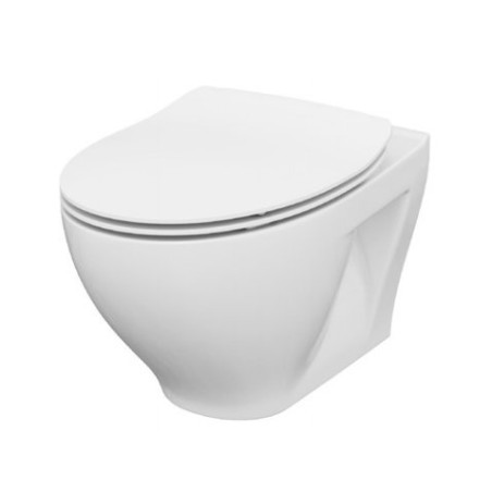 Pakabināms WC pods CERSANIT Moduo ar Rimless tehnoloģiju un plānu lēni aizveramu vāku