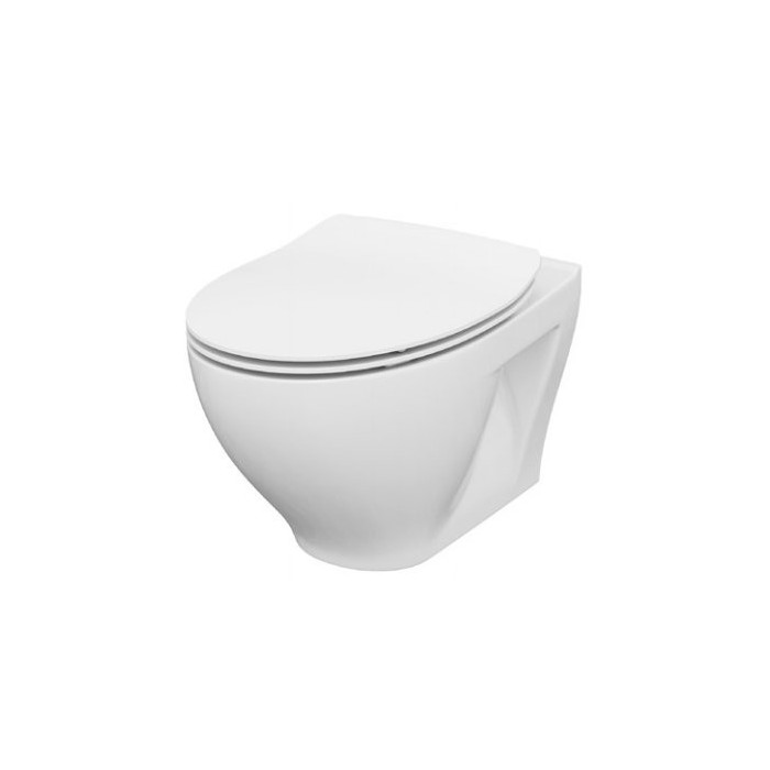 Hanging WC bowl CERSANIT Moduo with Rimless technology and a thin slow-close lid
