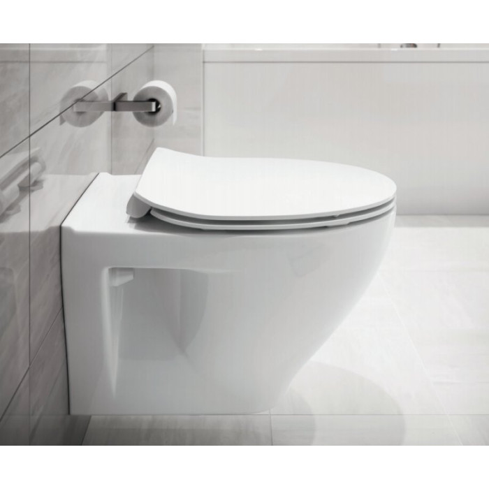 Hanging WC bowl CERSANIT Moduo with Rimless technology and a thin slow-close lid