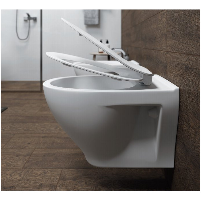 Hanging WC bowl CERSANIT Moduo with Rimless technology and a thin slow-close lid