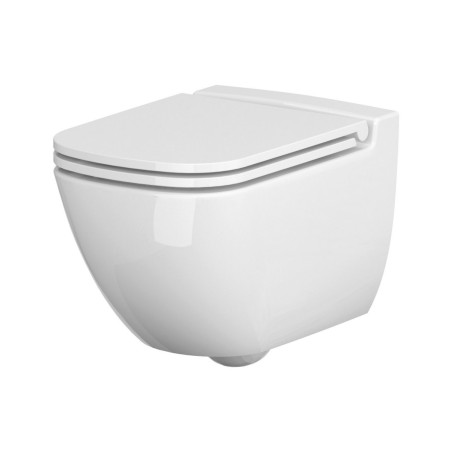 Pakabināms WC pods CERSANIT Caspia ar CleanOn tehnoloģiju un plānu lēni veramu vāku