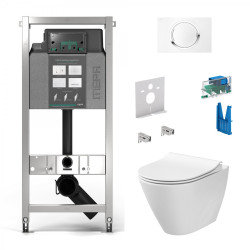 Potinkinis tualeta rāmja MEPA VeraVIT 6 in 1, balts + piekārts tualets CERSANIT City Oval