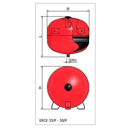 Suspended expansion tank for heating system ELBI 35 l