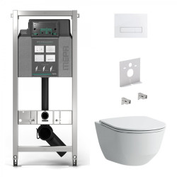 Подвесной каркас унитаза MEPA 4 в 1, матовый + подвесной унитаз LAUFEN Pro Rimless