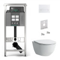 Built-in toilet frame MEPA 4 in 1, matte + wall-mounted toilet LAUFEN Pro Rimless