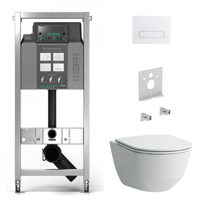Potinkinis tualeta rāmja MEPA 4 in 1, matēts + piekārts tualets LAUFEN Pro Rimless