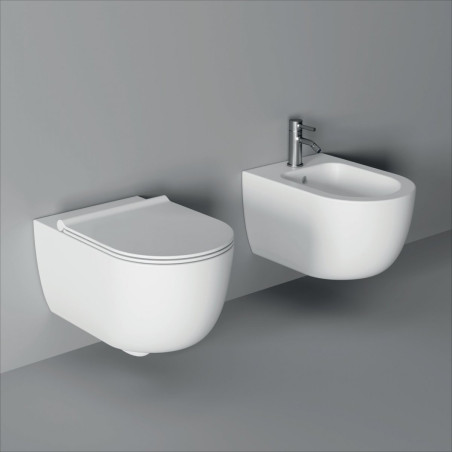 Pakabināms tualetes pods ALICE CERAMICA Unica Rimless 50 x 35 cm ar Slim Slow close vāku