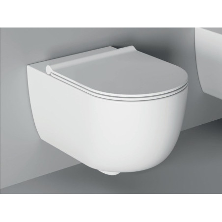 Pakabināms tualetes pods ALICE CERAMICA Unica Rimless 50 x 35 cm ar Slim Slow close vāku