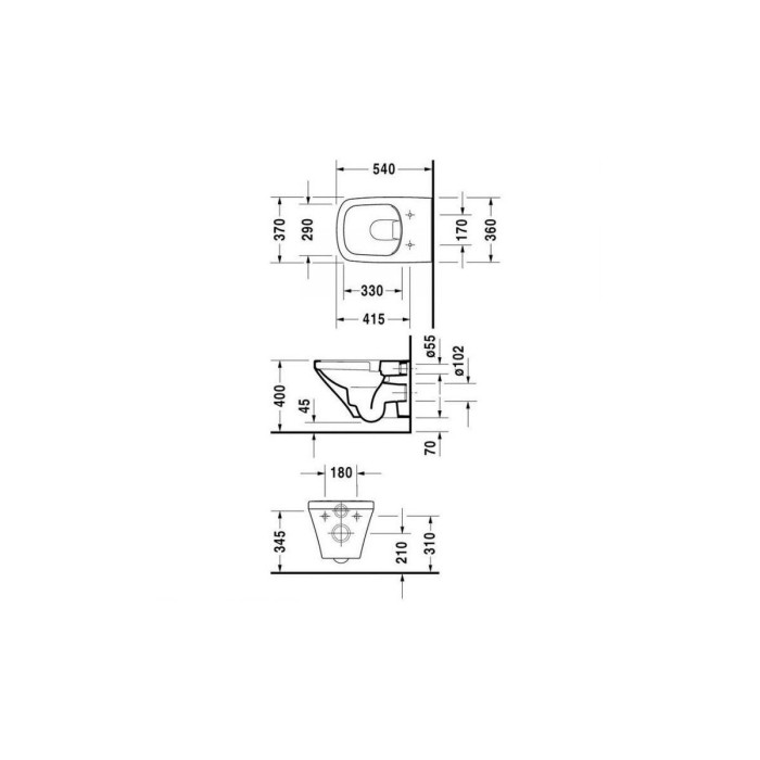 Pakabināms tualetes pods DURAVIT DuraStyle Rimless ar lēnām aizveramu vāku
