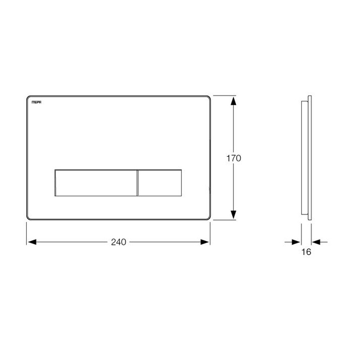 Ūdens novadīšanas plāksne MEPA Orbit 240 x 170 mm, nerūsējošais tērauds