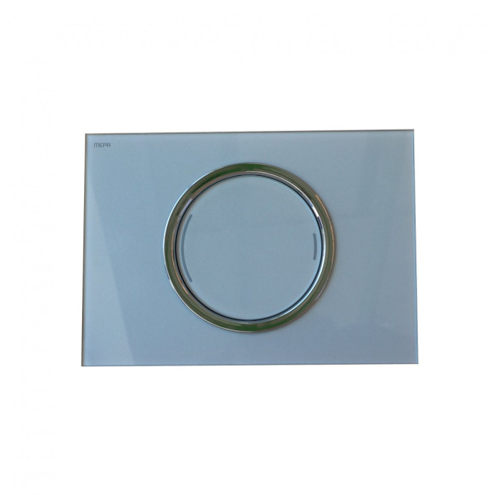 Ūdens novadīšanas plāksne ar stikla virsmu MEPA Zero 230 x 157 mm, balta-stikls