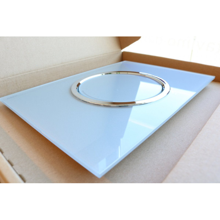 Ūdens novadīšanas plāksne ar stikla virsmu MEPA Zero 230 x 157 mm, balta-stikls