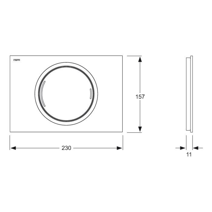 Ūdens novadīšanas plāksne ar stikla virsmu MEPA Zero 230 x 157 mm, balta-stikls
