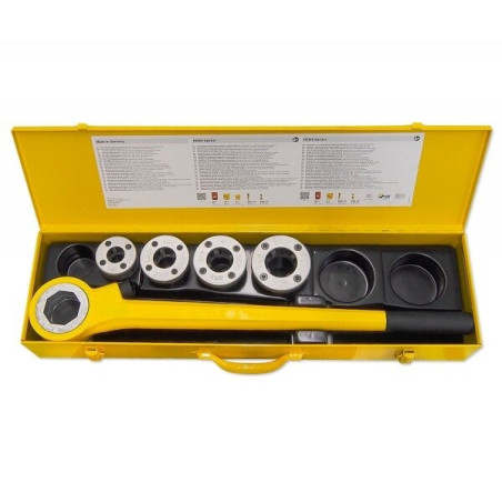 Manual thread cutter with quick-change threading heads REMS Eva Set R 1/2 - 3/4 - 1 - 11/4