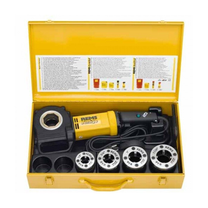 Electric threader with quick-change threading heads REMS Amigo Set R 1/2 - 3/4 - 1 - 11/4