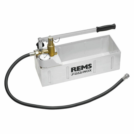Manual pressure testing pump with manometer REMS Push INOX