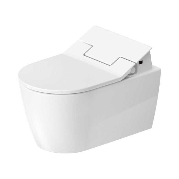 Pakabināms vienība ar bidē funkciju DURAVIT WC ME by Starck Rimless SensoWash, Durafix, ar Slim SC vāku, balts