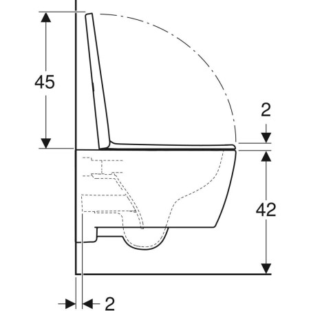 Pakabināms vienība GEBERIT iCon Rimless sēdeklis no materiāliem QR/SC, balta