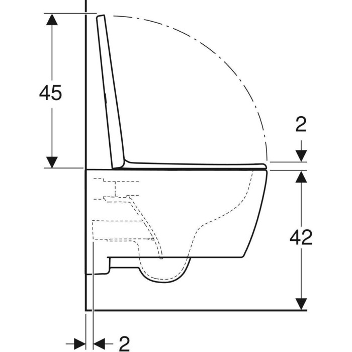 Pakabināms vienība GEBERIT iCon Rimless sēdeklis no materiāliem QR/SC, balta