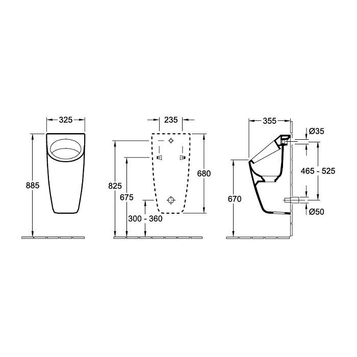 VILLEROY & BOCH Architectura Urinal, 55860001
