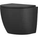 Hanging toilet KARAG Rimless with a thin slow-close lid, black-matt