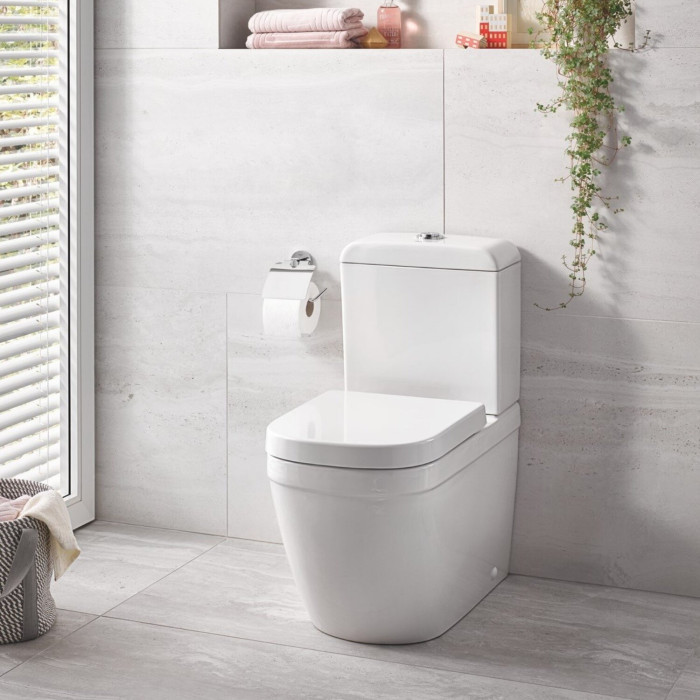 Устанавливаемый унитаз GROHE Euro Ceramic Rimless (Triple Vortex) с мягким закрыванием крышки, нижнее подключение