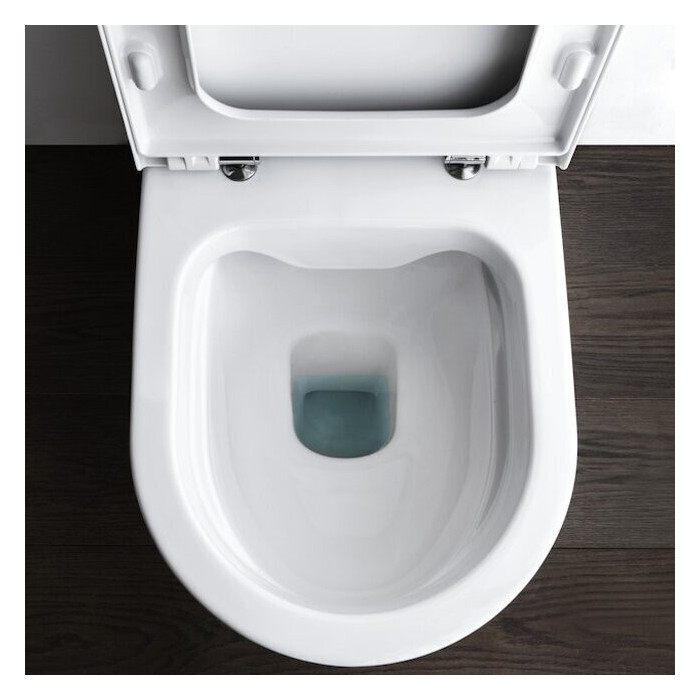 Introducing the LAUFEN Pro toilet with a slim slow-close lid.