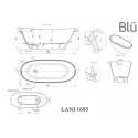 Akmeņu masas vanna BLU Lani 710 x 1695 mm