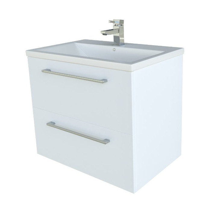 Apakšējā skapītis ar izlietni (2 atvilktnes) KAMĒ Scandic 61 cm, balta