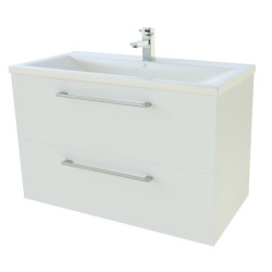 Apakšējā skapītis ar izlietni (2 atvilktnes) KAMĒ Scandic 81 cm, balta