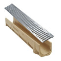 Gutter with galvanized steel grates ACO Euroline 1000