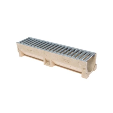 Gutter with galvanized steel grating ACO Euroline 500