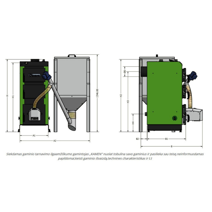 Granulētais katls KAMEN Pellet Plus 17 kW
